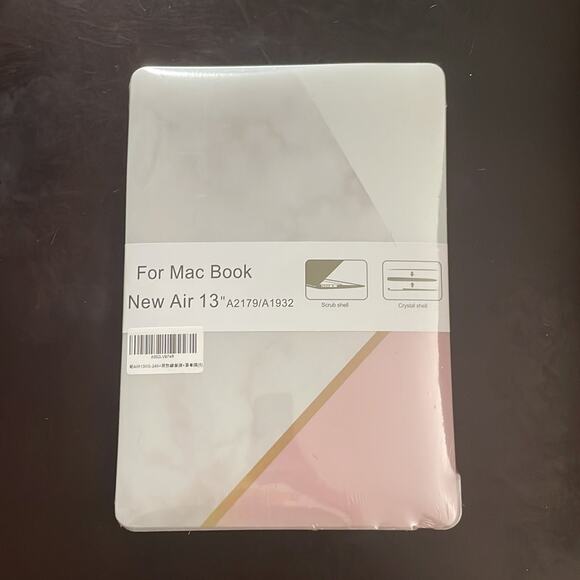 MacBook New Air 13” years 2018-2020 pink geometric style hardshell case - Picture 1 of 3